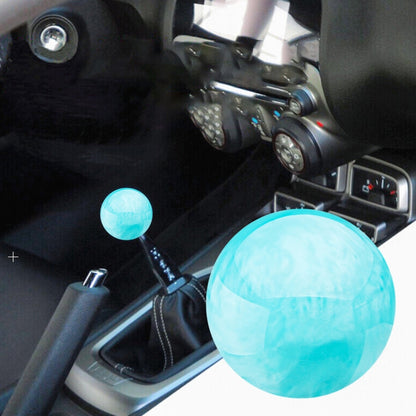 Car Modified Marble Star Gear Head Shifter Cover with Adapter, Light Green, Light Blue, Purple, Pink, Green