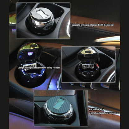 N12B Car Creative Ashtray Solar Power With Light And Cover Car Supplies, N12B