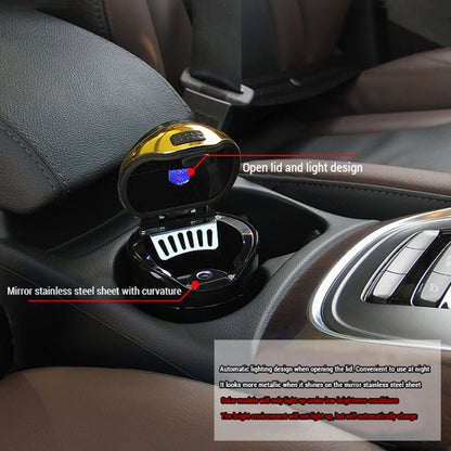 N12B Car Creative Ashtray Solar Power With Light And Cover Car Supplies, N12B