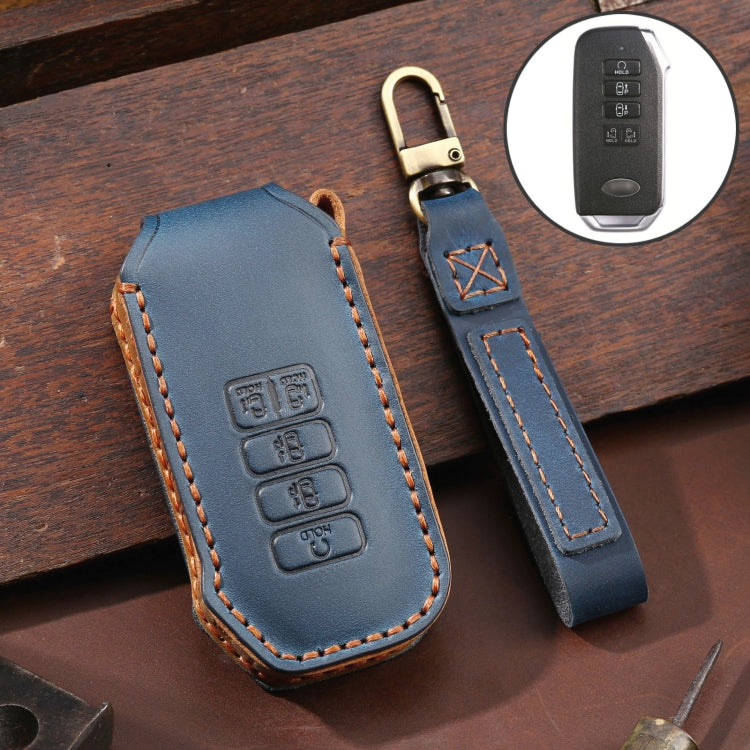 For Kia 5-button Hallmo Car Cowhide Leather Key Protective Cover Key Case, C202