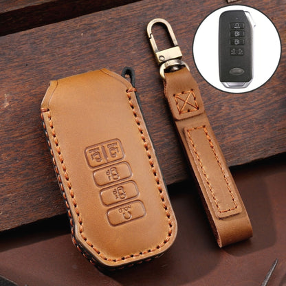 For Kia 5-button Hallmo Car Cowhide Leather Key Protective Cover Key Case, C202