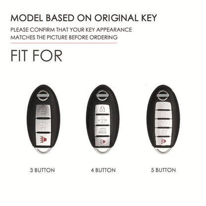 For Nissan 5-button Horn Hallmo Car Cowhide Leather Key Protective Cover Key Case, C068