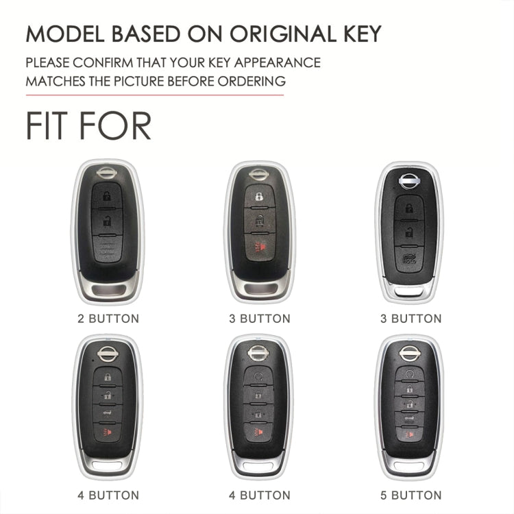 For Nissan Teana / Ariya 5-button Start Hallmo Car Cowhide Leather Key Protective Cover Key Case, 5-button Start