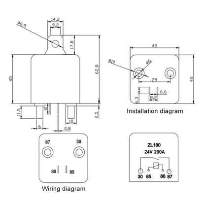 24V 200A Car Start Relay with Accessories, 24V