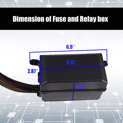 24V 5 Pin Car 6 Slots Waterproof Relay Fuse Box with Cable, 24V
