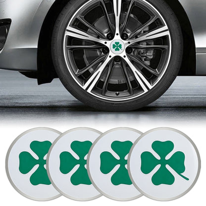 4 in 1 Car Four Leaf Clover Pattern Wheel Hub Decorative Sticker, Diameter: 5.8cm, Four Leaf Clover Pattern
