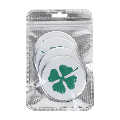 4 in 1 Car Four Leaf Clover Pattern Wheel Hub Decorative Sticker, Diameter: 5.8cm, Four Leaf Clover Pattern