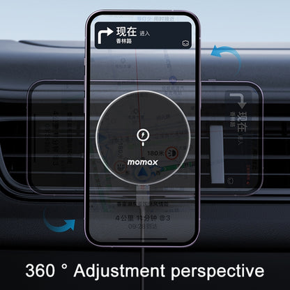 MOMAX CM25A Magnetic Wireless Charger Car Air Outlet Phone Holder, CM25A