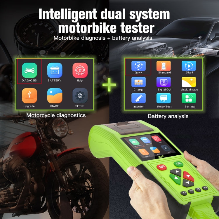JDiag M200 8V-30V OBD Motorcycles Diagnostic Instrument with Data Printing, Standard Version, M200 Standard Version