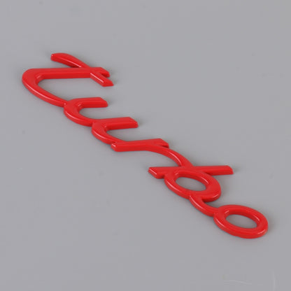 Car TURBO Personalized Aluminum Alloy Decorative Stickers, Size: 13x3x0.3cm