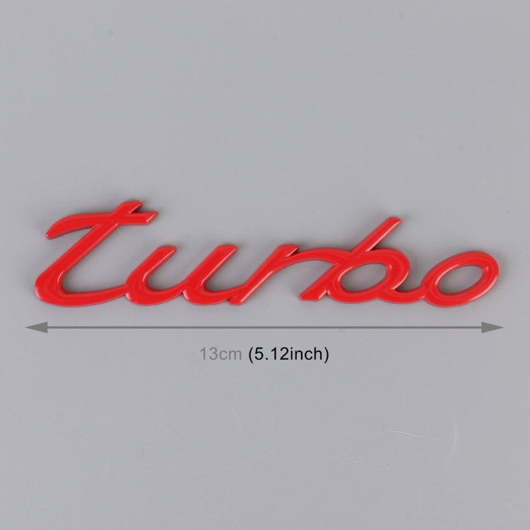 Car TURBO Personalized Aluminum Alloy Decorative Stickers, Size: 13x3x0.3cm