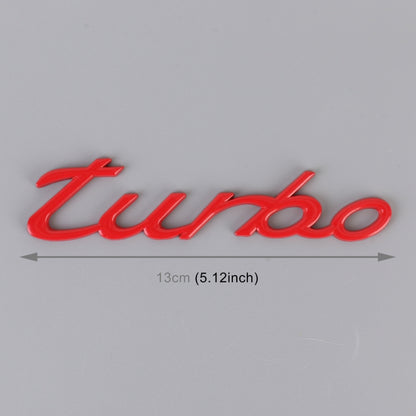 Car TURBO Personalized Aluminum Alloy Decorative Stickers, Size: 13x3x0.3cm