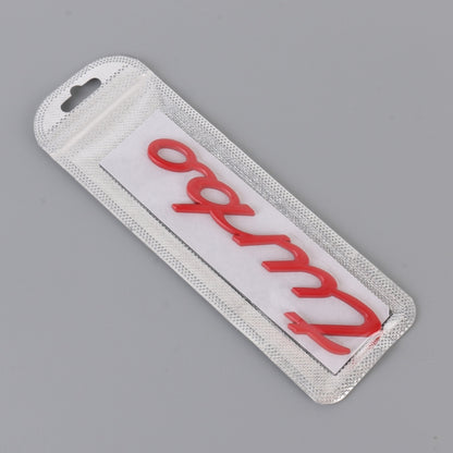 Car TURBO Personalized Aluminum Alloy Decorative Stickers, Size: 13x3x0.3cm