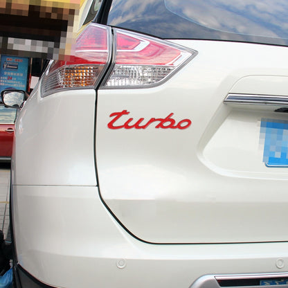 Car TURBO Personalized Aluminum Alloy Decorative Stickers, Size: 13x3x0.3cm