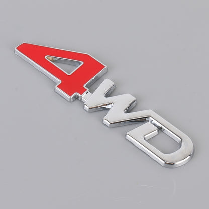 Car 4WD Personalized Aluminum Alloy Decorative Stickers, Size: 13x3.5x0.3cm