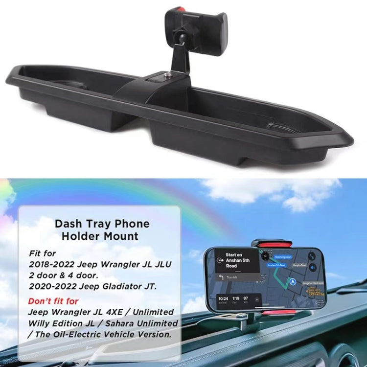 For Jeep Wrangler JL / JT 2018 Car Modified Dashboard Storage Box with Phone Navigation Bracket, For Jeep Wrangler JL / JT 2018