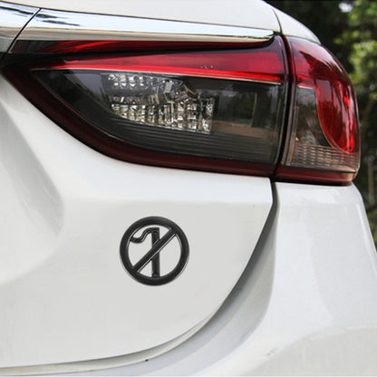 Car No Smoking Sign Universal Personalized Aluminum Alloy Decorative Sticker, Size: 5 x 0.33cm