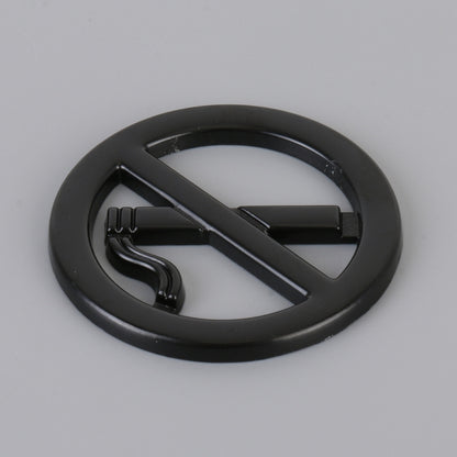 Car No Smoking Sign Universal Personalized Aluminum Alloy Decorative Sticker, Size: 5 x 0.33cm