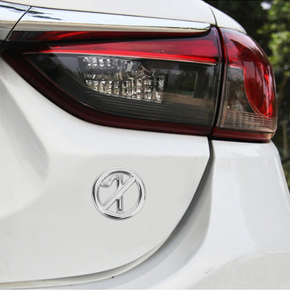 Car No Smoking Sign Universal Personalized Aluminum Alloy Decorative Sticker, Size: 5 x 0.33cm