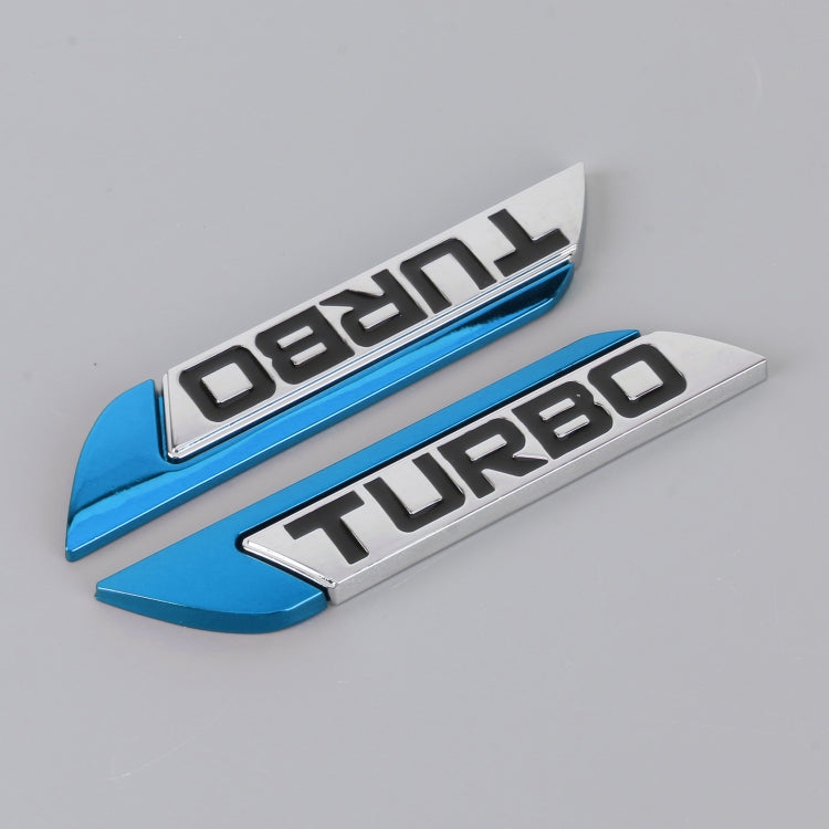 1 Pair Car Turbo Personalized Aluminum Alloy Decorative Stickers, Size: 11.5 x 2.5 x 0.5cm, Turbo