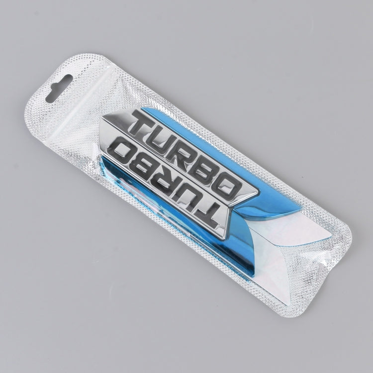 1 Pair Car Turbo Personalized Aluminum Alloy Decorative Stickers, Size: 11.5 x 2.5 x 0.5cm, Turbo