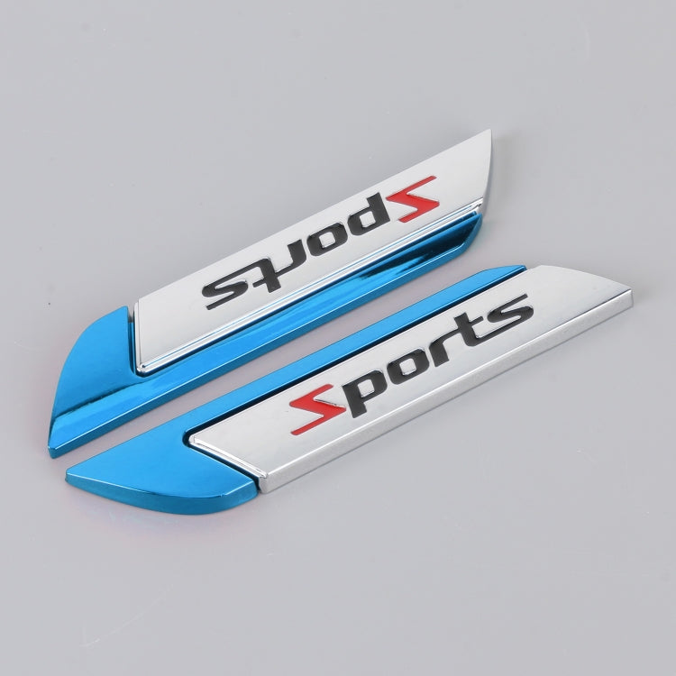 1 Pair Car SPORTS Personalized Aluminum Alloy Decorative Stickers, Size: 11.5 x 2.5 x 0.5cm, SPORTS