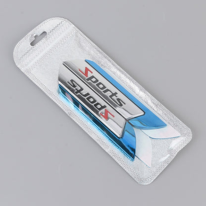 1 Pair Car SPORTS Personalized Aluminum Alloy Decorative Stickers, Size: 11.5 x 2.5 x 0.5cm, SPORTS