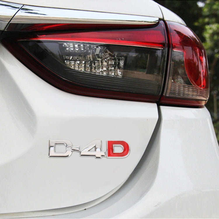 Car D4D Personalized Aluminum Alloy Decorative Stickers, Size:10 x 2.5cm, D4D