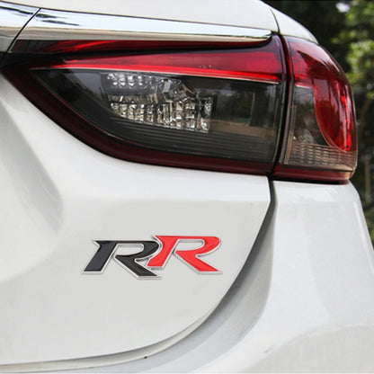 Car Dual R Metal Stickers Personalized Aluminum Alloy Decorative Stickers, Size:11 x 3.5cm