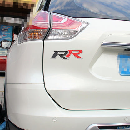 Car Dual R Metal Stickers Personalized Aluminum Alloy Decorative Stickers, Size:11 x 3.5cm