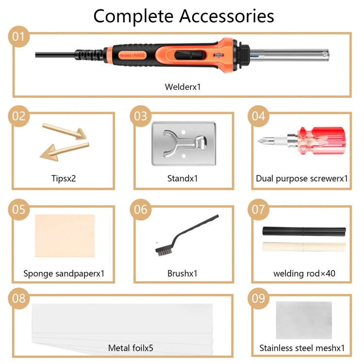 100W Electric Soldering Iron Plastic Welding Machine Car Bumper Repair Plier, AU Plug, AU Plug