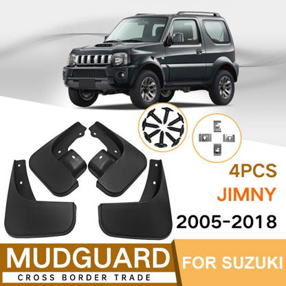 For Suzuki Jimny 2005-2018 4pcs/Set Car Auto Soft Plastic Splash Flaps Fender Guard, For Suzuki Jimny 2005-2018