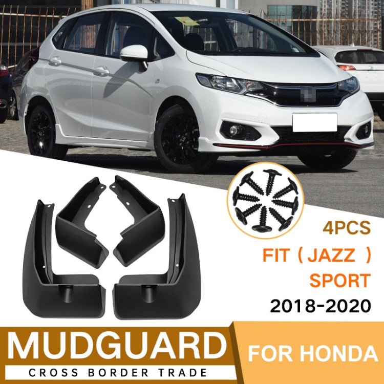 For Honda Fit Jazz Sport 2018-2020 4pcs/Set Car Auto Soft Plastic Splash Flaps Fender Guard, For Honda Fit Jazz Sport 2018-2020