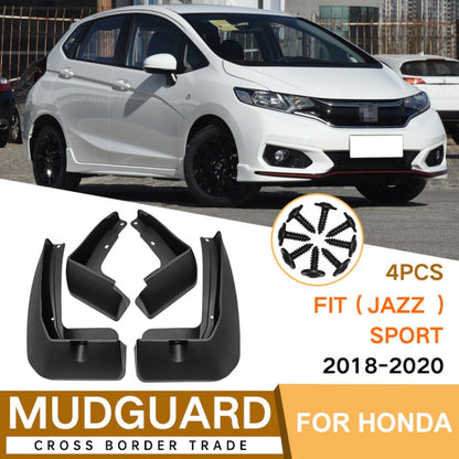 For Honda Fit Jazz Sport 2018-2020 4pcs/Set Car Auto Soft Plastic Splash Flaps Fender Guard, For Honda Fit Jazz Sport 2018-2020