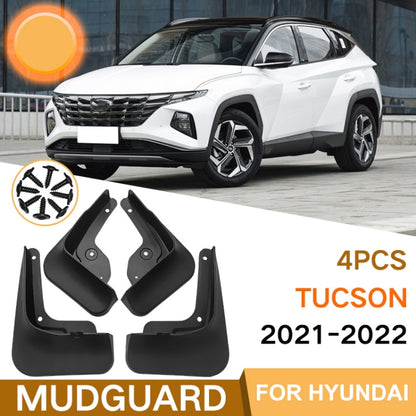 For Hyundai China / USA Version Tucson 2021-2022 4pcs/Set Car Auto Soft Plastic Splash Flaps Fender Guard, For Hyundai China / USA Version Tucson 2021-2022