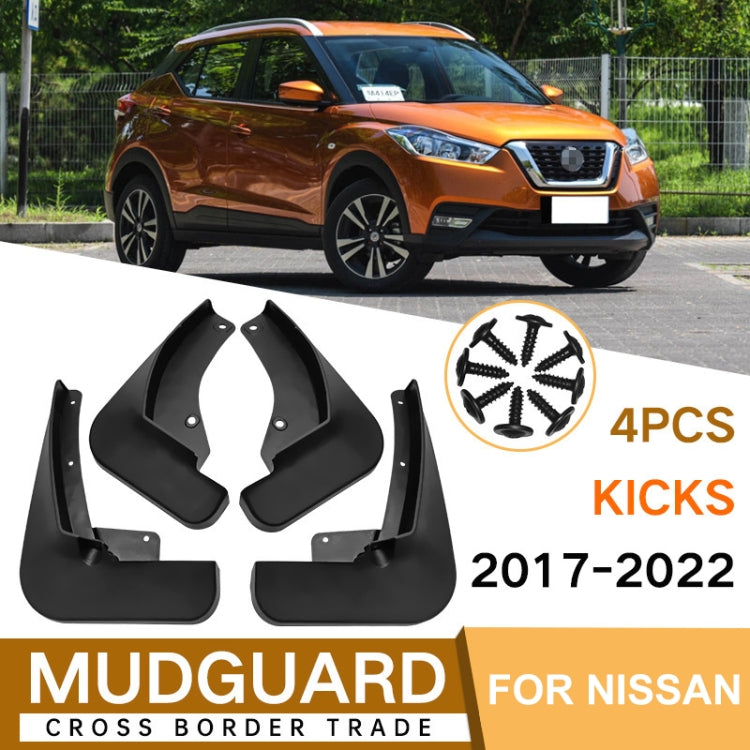 For Nissan Kicks 2017-2022 4pcs/Set Car Auto Soft Plastic Splash Flaps Fender Guard, For Nissan Kicks 2017-2022