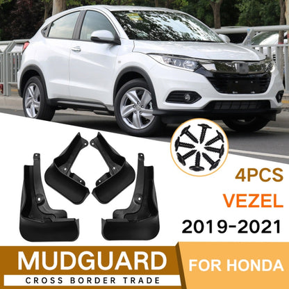 For Honda Vezel HRV Sport 2019-2021 4pcs/Set Car Auto Soft Plastic Splash Flaps Fender Guard, For Honda Vezel HRV Sport 2019-2021