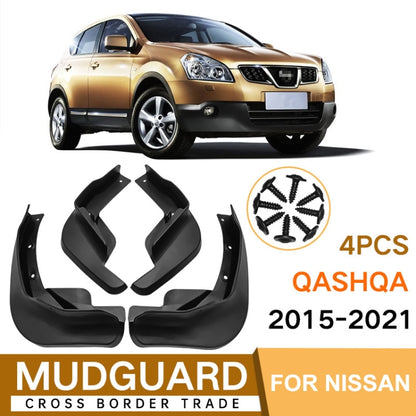 For Nissan Qashqai 2015-2021 4pcs/Set Car Auto Soft Plastic Splash Flaps Fender Guard, For Nissan Qashqai 2015-2021