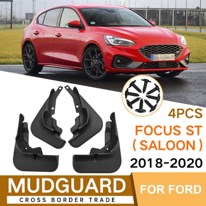 For Ford Focus ST Saloon 2018-2020 4pcs/Set Car Auto Soft Plastic Splash Flaps Fender Guard, For Ford Focus ST Saloon 2018-2020