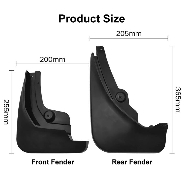 For Peugeot 4008 / 3008GT 2016-2021 4pcs/Set Car Auto Soft Plastic Splash Flaps Fender Guard, For Peugeot 4008 / 3008GT 2016-2021