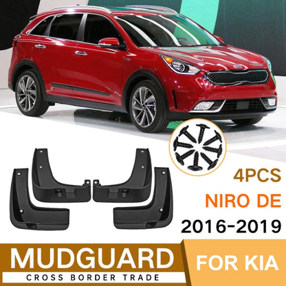 For KIA NIRO DE 2016-2019 4pcs/Set Car Auto Soft Plastic Splash Flaps Fender Guard, For KIA NIRO DE 2016-2019