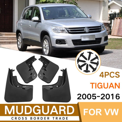 For Volkswagen Tiguan 2005-2016 4pcs/Set Car Auto Soft Plastic Splash Flaps Fender Guard, For Volkswagen Tiguan 2005-2016