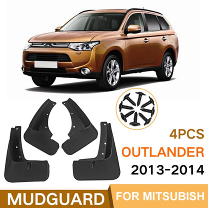For Mitsubishi Outlander 2013-2014 4pcs/Set Car Auto Soft Plastic Splash Flaps Fender Guard, For Mitsubishi Outlander 2013-2014
