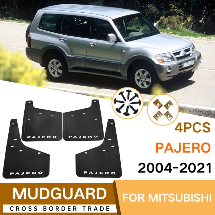 For Mitsubishi PAJERO 2004-2021 4pcs/Set Car Auto Soft Plastic Splash Flaps Fender Guard, For Mitsubishi PAJERO 2004-2021