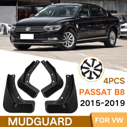 For Volkswagen Passat B8 2015-2019 4pcs/Set Car Auto Soft Plastic Splash Flaps Fender Guard, For Volkswagen Passat B8 2015-2019