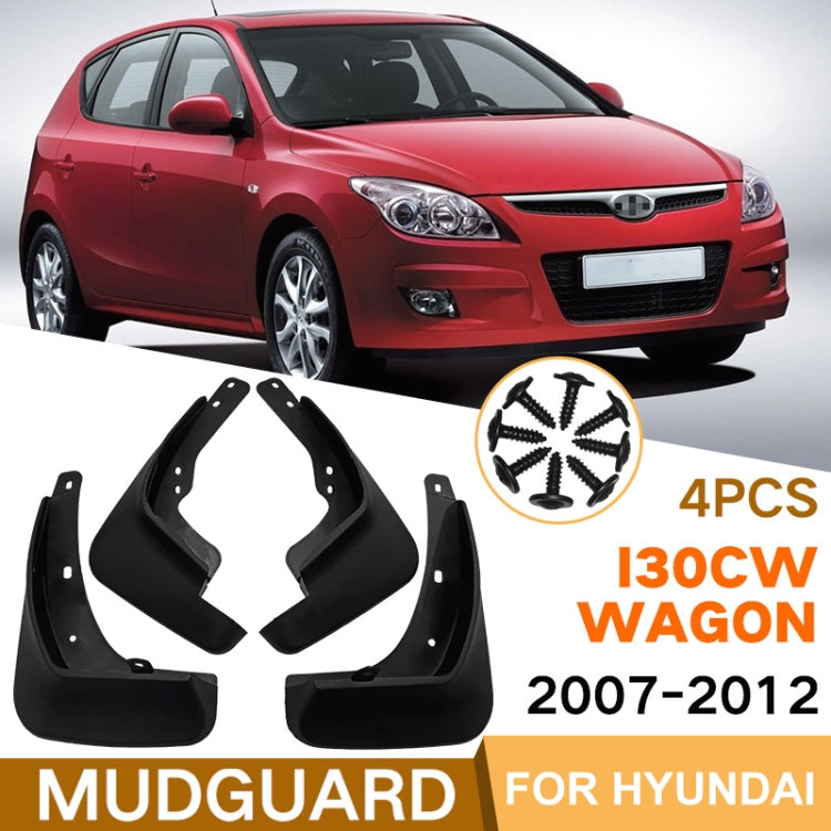 For Hyundai i30cw Wagon 2007-2012 4pcs/Set Car Auto Soft Plastic Splash Flaps Fender Guard, For Hyundai i30cw Wagon 2007-2012
