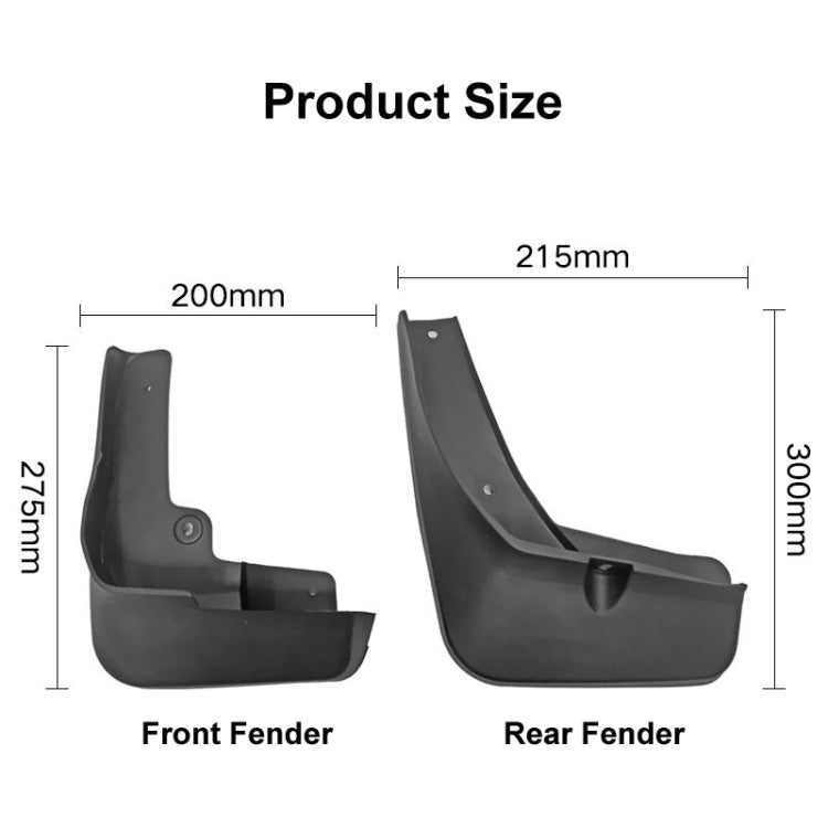 For Mitsubishi Eclipse Cross 2018-2020 4pcs/Set Car Auto Soft Plastic Splash Flaps Fender Guard, For Mitsubishi Eclipse Cross 2018-2020