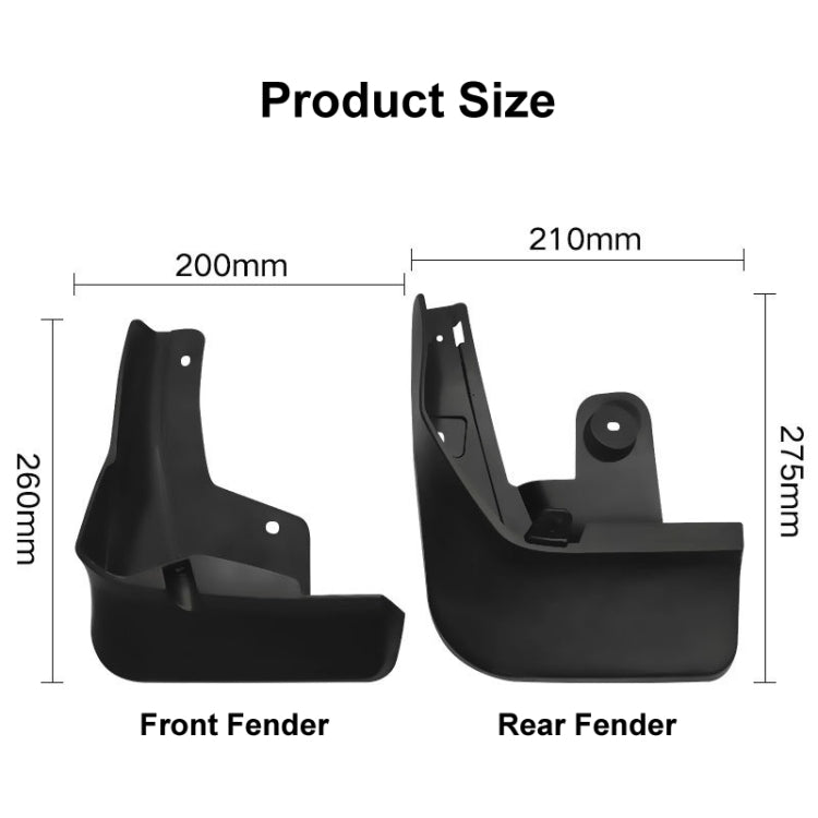 For Toyota Raize Rocky 2020-2021 4pcs/Set Car Auto Soft Plastic Splash Flaps Fender Guard, For Toyota Raize Rocky 2020-2021