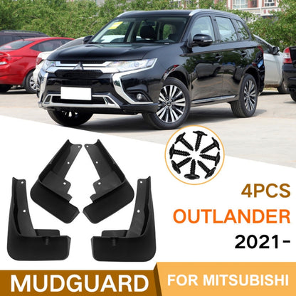 For Mitsubishi Outlander 2021 4pcs/Set Car Auto Soft Plastic Splash Flaps Fender Guard, For Mitsubishi Outlander 2021