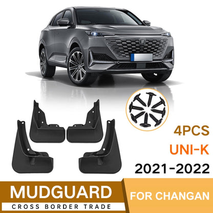 For Changan UNI-K 2021-2022 4pcs/Set Car Auto Soft Plastic Splash Flaps Fender Guard, For Changan UNI-K 2021-2022
